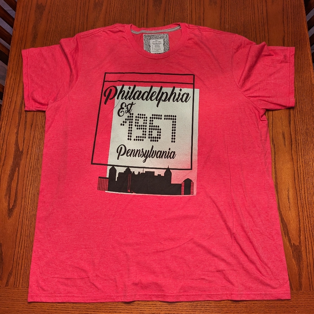 Mens 3XL Philadelphia T-Shirt NEW Crew Neck Shirt XXXL